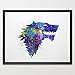 Dignovel Studios 8X10 Stark House Crest Game of Thrones Inspired Watercolor Art Print Wall Art Hanging Home Decor N309