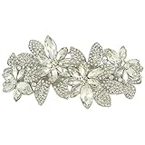 EVER FAITH Silver-Tone Austrian Crystal Bridal 4 Daisy Flowers Hair Barrette Clip Clear