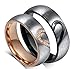 His or Hers (Priced Separate) Korean Style Titanium Stainless Steel Couple Heart in Love Wedding Bands Set Ring with Cubic Zirconia Stone-JCR051 (men's size 9)