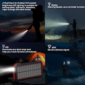 BLAVOR Solar Power Bank 10000 mAh Caricabatteria Solare Portatile LED Impermeabile Antiurto per Il Cellulare iPad… - immagine 7