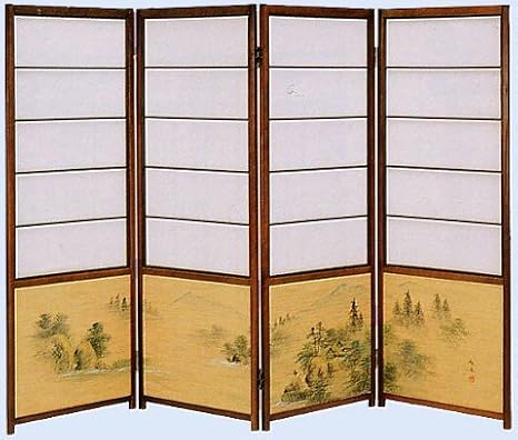 Amazon Co Jp 屏風 衝立 Screen Color An Ancient 障子 231 絹地 Rich Colour 山水 Home Kitchen