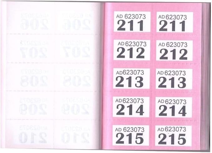 TRTO 1-1000 Raffle Tickets Raffle Books Cloakroom Tombola Draw Numbered Charity Events Prize Draw Lucky Draw Easy To Use and Play (Pink)