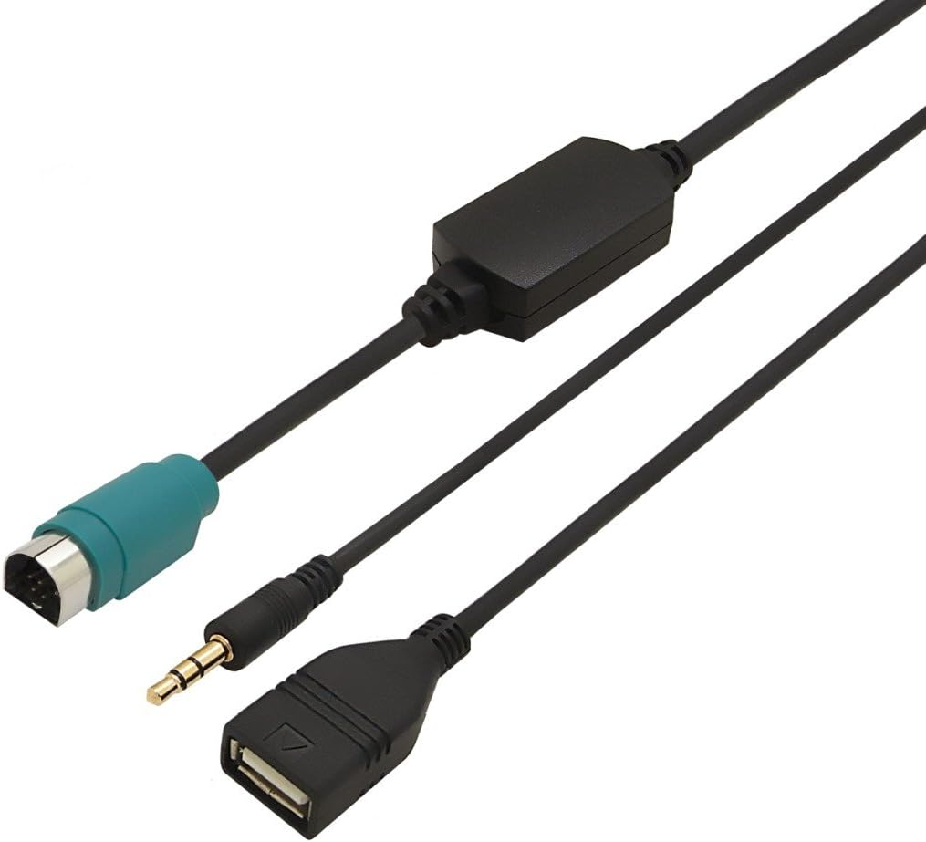 EX1 3,5mm y USB Puerto Cargador Música Audio Cable KCE236B Conector