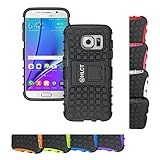 Galaxy S7 Case, HLCT Rugged Shock Proof Dual-Layer Case with Built-In Kickstand for Samsung Galaxy S7 (2016) (Black)
