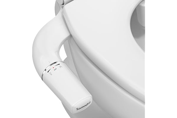 SAMODRA Ultra-Slim Bidet Attachment, Minimalist Non-Electric Dual Nozzle (Frontal & Rear Wash) Adjustable Water Pressure, Fre
