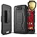 Droid Maxx Case, Motorola Droid Maxx Case, Starshop[Heavy Duty] Dual Layers with Kickstand and Locking Belt Clip with Premium Screen Protector Black