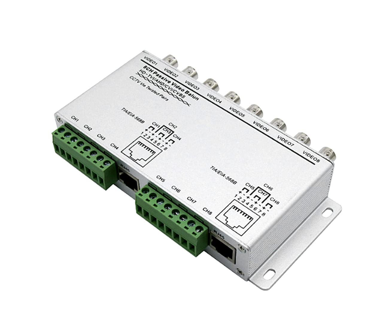 CTXSumTec 8 Channel UTP 720P/1080P HD Passive Video Balun Transceiver, BNC to Cat5/5E/6 RJ45(T568B) UTP Cable Converter Video Transmitter for HD-CVI/TVI/AHD CCTV Surveillance Camera