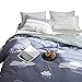 VM VOUGEMARKET 3 Piece Cloud Rain Duvet Cover Set Queen,100% Natural Cotton Reversible Stripe Duvet Cover with 2 Unique Pillowcases (Queen,Cloud 3)