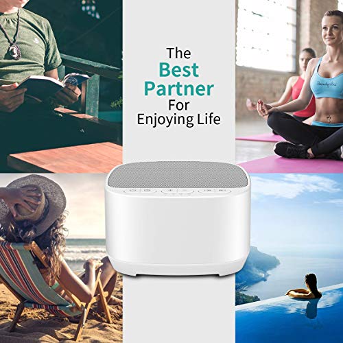 Magicteam Sleep Sound White Noise Machine with 40 Natural Soothing Sounds and Memory Function 32 Levels of Volume Powered by AC or USB and Sleep Timer Sound Therapy for Baby Kids Adults