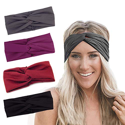 RIOSO Turban Headbands for Women Twisted Boho Headwrap Yoga Workout Sport Thick Head Bands - Thumbnail 7