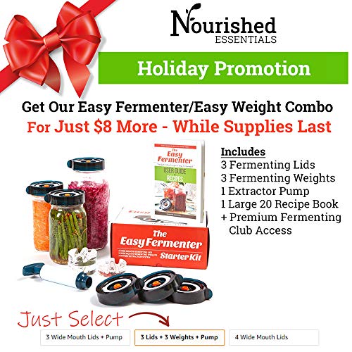 The Easy Fermenter Fermentation Lids - Airlock Fermenting Lids for wide mouth mason jars (3 Lids + 1 Pump, Jars Not… - Image 3