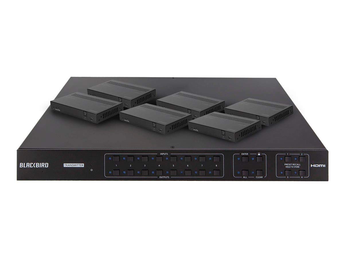 Photo 1 of (used) Monoprice 8x8 4K HDMI Matrix Extender - HDBaseT, HDR, 18G, 4K@60Hz, YCbCr 4:4:4, HDCP 2.2, EDID, IR, SPDIF, RCA, TCP/IP, RS-232, with 7 Receivers 70 Meters - Blackbird Series