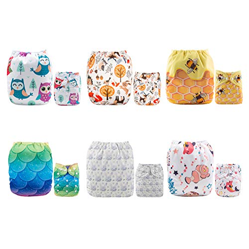 ALVABABY Baby Cloth Diapers One Size Adjustable Washable Reusable for
