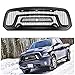 Seven Sparta Front Grill for Dodge Ram 1500 2013-2018 with 3 Amber LED lights Dodge ABS Grille (Matte Black)
