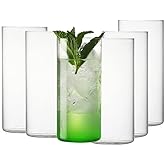 Drinking Glasses 11.67 oz, Thin Collins Glasses Set of 6,Clear Tall Glass Cups For Water, Juice, Beer, Drinks, and Cocktails and Mixed Drinks (6pcs CollinsGlass 142mm)