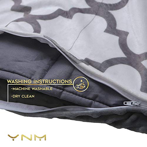 YnM Weighted Blanket (15 lbs, 48''x72'', Twin Size) | 2.0 Heavy Blanket