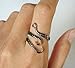 Most Beloved Vintage Titanium Steel Octopus Tentacles Black S-Shaped One Size Opening Ring