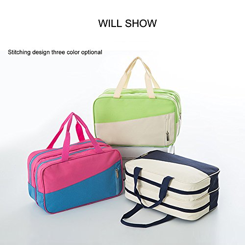 K.T. Fancy Waterproof Wet Dry Separation Sports Fitness Bag multi-functional Oxford cloth storage Travel Cosmetic Organizer (Navy Blue)