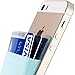 Sinjimoru Basic Cell Phone Wallet Stick on, Card Holder for Back of Phone Working as Adhesive Stretchy iPhone Wallet. Sinji Pouch Basic 2 Light Blue