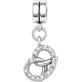 LaBenie Dangle Pretzel with Clear Crystal Charm Bead
