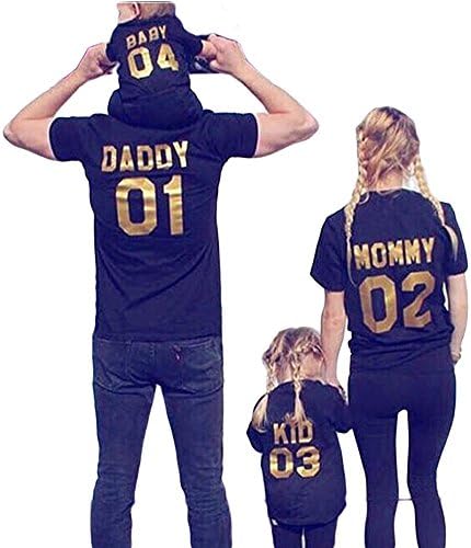 Simlehouse Summer Family Matching Clothes Daddy Mommy Kid Baby Printed T-Shirt Family Look