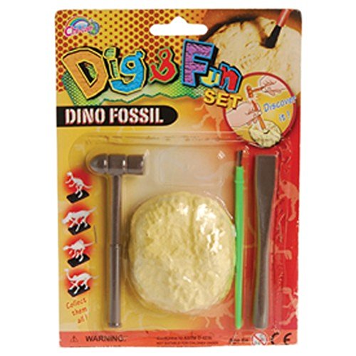 Novelty Treasures IMAGINATION Set - Dinosaur Fossil Excavation Kit & 12 Skeleton Dinosaur Figures Dino Birthday Gift - Thumbnail 2