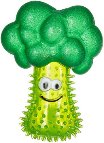 Choostix Rubber Toy, Mushroom TPR, Spikes, Squeaky, Green, Medium