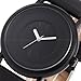 SINOBI New Fashion Round Mens Women Unisex Black Polyurethane Synthetic Leather Band Quartz Wrist Watch SNB004