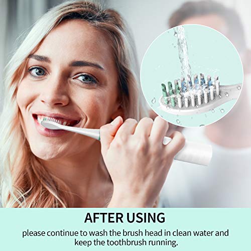 Liberex Electric Toothbrush Head Replacement for MS100, 4-Pack, White