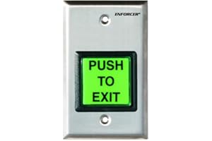Seco-Larm SD-7202GC-PEQ Enforcer Square Illuminated Pushbutton Request-to-Exit Plate with Large Green Button, Large Illuminat