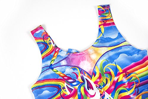 Wenge Girls Rainbow Unicorn Swimsuit Baby Unicorn Print Swimsuit-One Piece Swimwear Bathing Suit Bikinis (6T, Unicorn Fantasy) - Thumbnail 2