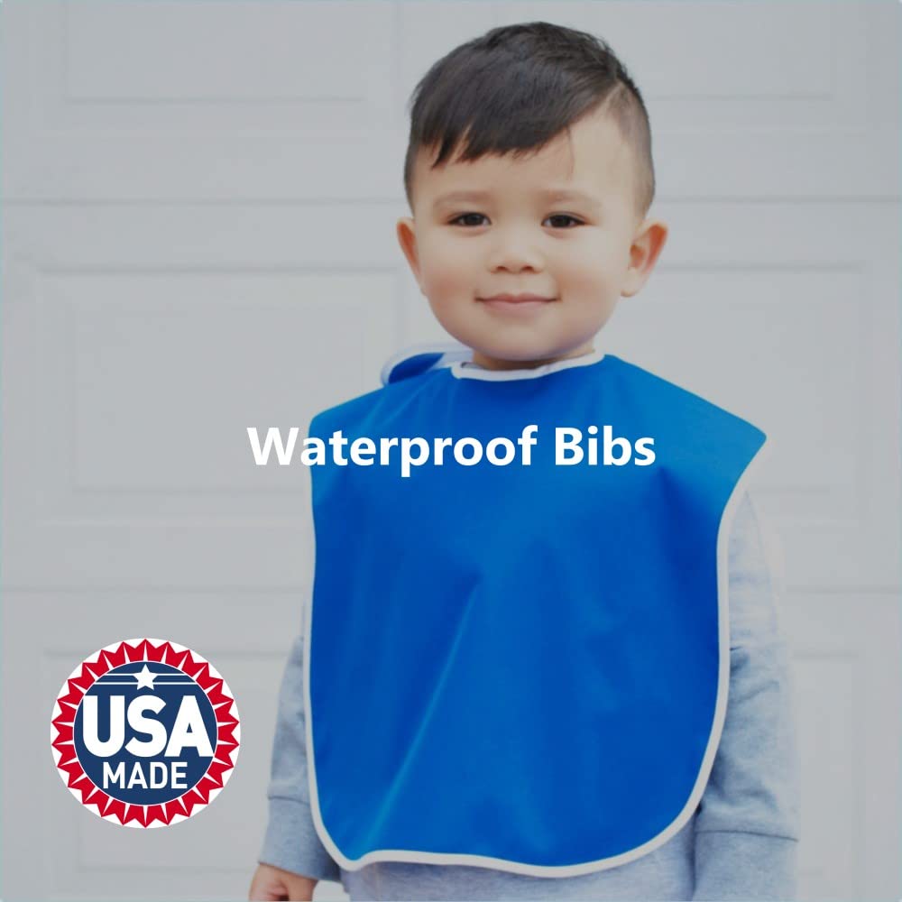Toppy Toddler Large Waterproof Bibs Primary Collection - 4pk, 12pk, 48pk