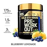 OPTIMUM NUTRITION Gold Standard Pre-Workout with Creatine, Beta-Alanine, and Caffeine for Energy, Keto Friendly, Blueberry Lemonade, 30 Servings