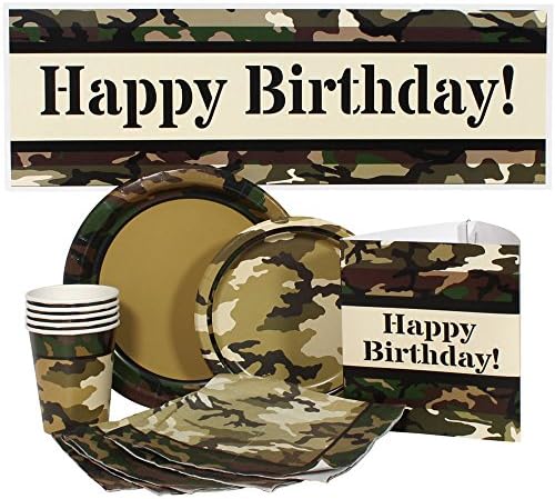 Camouflage Party Supply Package for 16 Guests