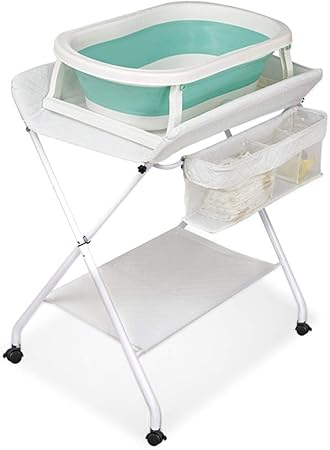 Zaqi Wickelkommode Wickelaufsatz Wickeltisch Wickeltisch Mit Badewanne Kinderzimmer Kleinkind Kommode Fur Madchen Jungen Hohenverstellbar Pflegeleicht Belastung 20 Kg Color Green Amazon De Kuche Haushalt