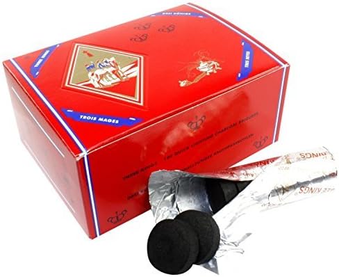 Three King Charcoal -33 mm Premium Hookah Incense Charcoal Coals, 2 Box of 100 Piece, Total 200 Piece by Three King Charcoal -33 mm
