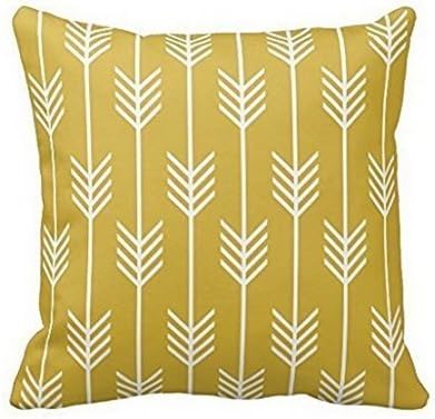 BabysSJ Modern Arrow Fletching Pattern Mustard Yellow Pillowcase Throw Pillow Case Personalized