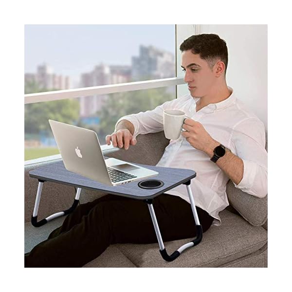Laptop-Bed-TablePortable-Lap-DeskNotebook-Stand-Reading-HolderNotebook-Table-Dorm-Desk-with-Foldable-Legs-Cup-Slotfor-Eating-BreakfastReadingWatching-Movie-on-BedSofa60-x-40cm Laptop Bed Table,Portable Lap Desk,Notebook Stand Reading Holder,Notebook Table Dorm Desk with Foldable Legs & Cup Slot…