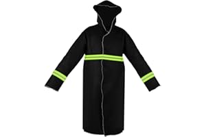 Consfly Carbon Fiber Fireproof Suit 1832°F Heat Resistant Suit with Reflective Stripes & Hood, Fireproof Cloak for Home Factory