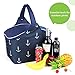 Yonovo 20L Folding Picnic Basket Large Insulated Bag Waterproof for Gathering Travel Camping BBQ,Blue