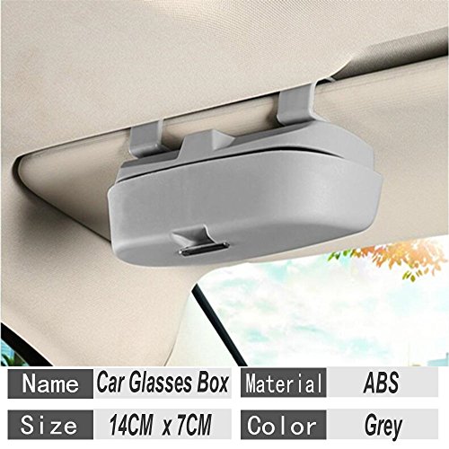 HOLDCY Car Glasses Holder Sun Visor Clip - Eye Sunglasses Storage Holder Box - Automotive Accessories ABS 1Pcs Apply to All Car Models (Gray)