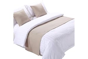 Zhiyuan Solid Linen-Like Hotel Bed Foot Runner Home Decorative Bed Scarf Dining Table Runner 19.5"x94", Bisque