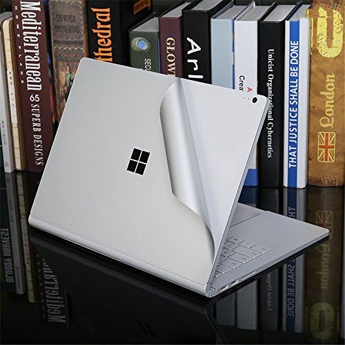 Surface Book Sticker Skin Case Decals for Microsoft Surface Book, Premium 3M Surface Book Decal Decorative Protector,Set of 4 section -13.5 inch (silver)