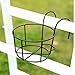 Poity Hanging Plant Iron Racks Balcony Round Flower Pot Rack Railing Fence Outdoor Black