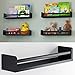 Baby Nursery Room Décor Wall Shelf Book Organizer Storage Ledge Floating Bookshelf Display Holder for Toys CDs Frames Baby Monitor - Ships Assembled (Black)
