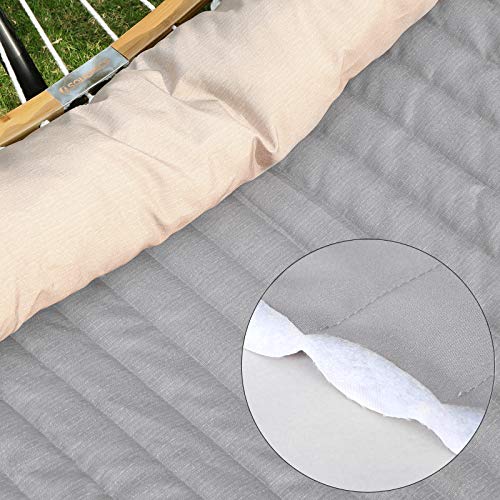 SONGMICS Hängematte für 2 Personen, gepolstert, Outdoor Hängematte mit trennbaren Bambusstangen, Camping-Hängematte mit… – Bild 7