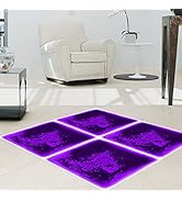 Art3d 1-Pack Fancy Floor Tile for Kids Room Liquid Encased Floor Tile, 12" X 12" Purple