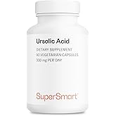 Supersmart - Ursolic Acid 300mg per Day (Well-Tolerated) - Rosemary Leaf Extract Supplement | Non-GMO & Gluten Free - 90 Vegetarian Capsules