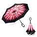 Amagoing Car Inverted Umbrella Double Layer Windproof Reverse Umbrella for Rain Sun