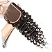 Beauty Forever Brazilian Deep Wave Hair Closure 100% Unprocessed Human Hair Deep Wave 4x4 Free Part Lace Closure Can be Dyed and Bleached (12’’ closure)